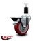 Service Caster 4'' Red Poly Swivel 1-3/8'' Expanding Stem Caster with Brake SCC-EX20S414-PPUB-RED-PLB-138 - alternate 4